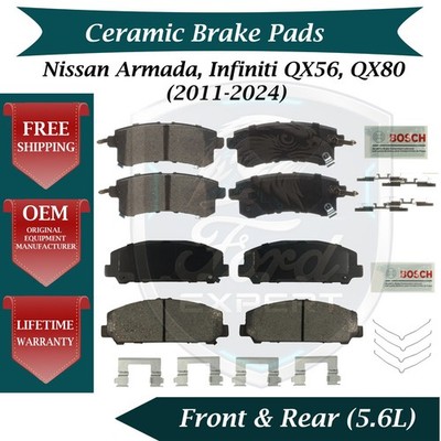 Bosch OEM Front & Rear Brake Pads For 2011-2024 Nissan Infiniti 10 Yr Warranty
