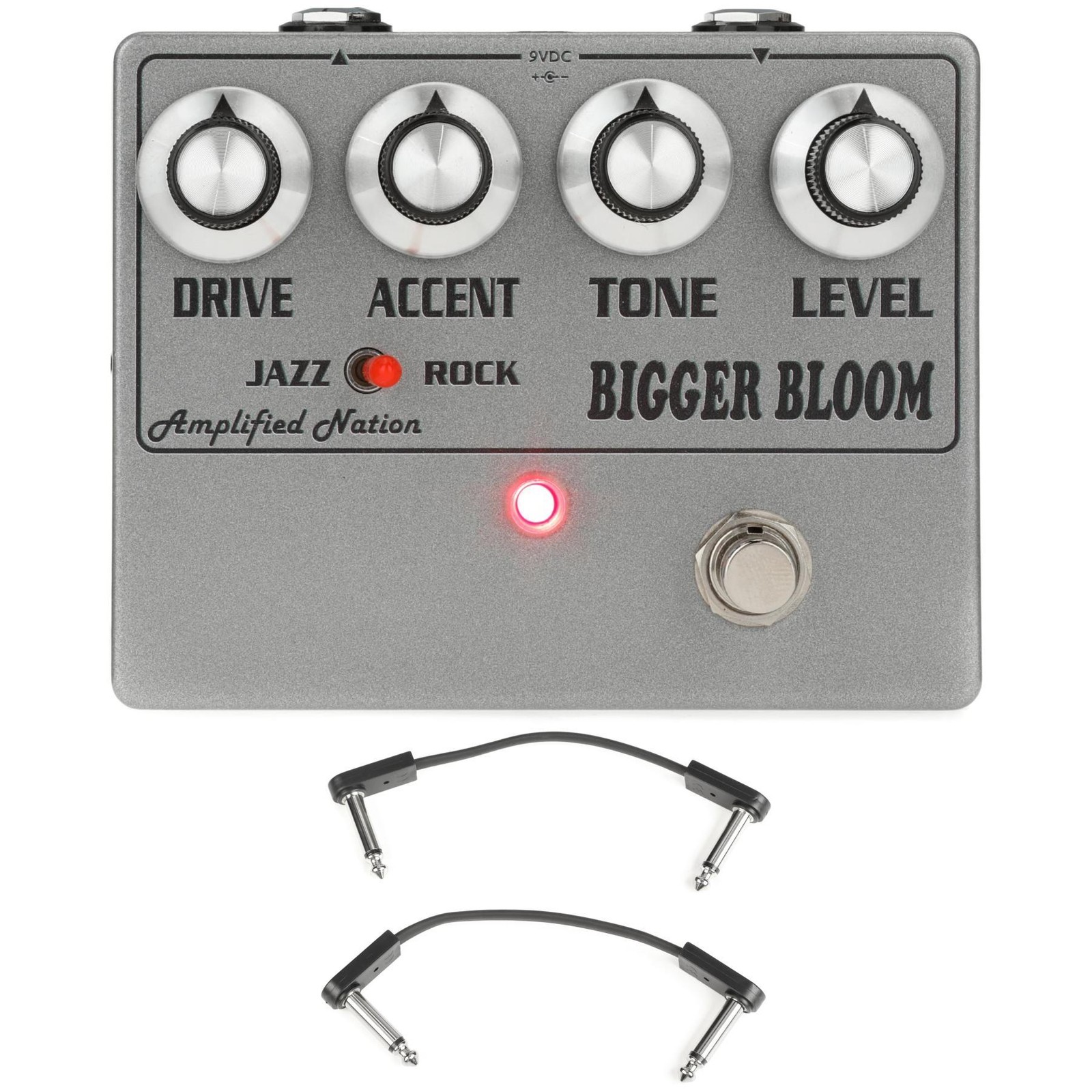 Усиленная педаль овердрайва Nation Bigger Bloom с патч-кабелями EBS