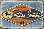 Endless Summer Beach Sign – 8x12 Vintage Tin Wall Art, Coastal Bar Decor