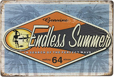 Endless Summer Beach Sign   8x12 Vintage Tin Wall Art, Coastal Bar Decor