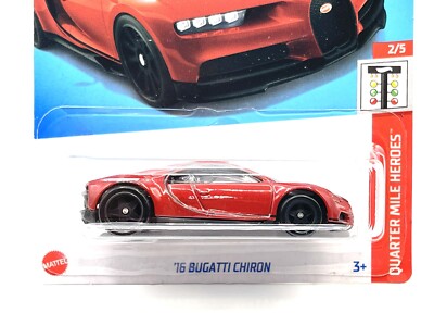 2024 Hot Wheels '16 Bugatti Chiron #201 (red) SUPER CUSTOM WHEEL SWAP by AEB