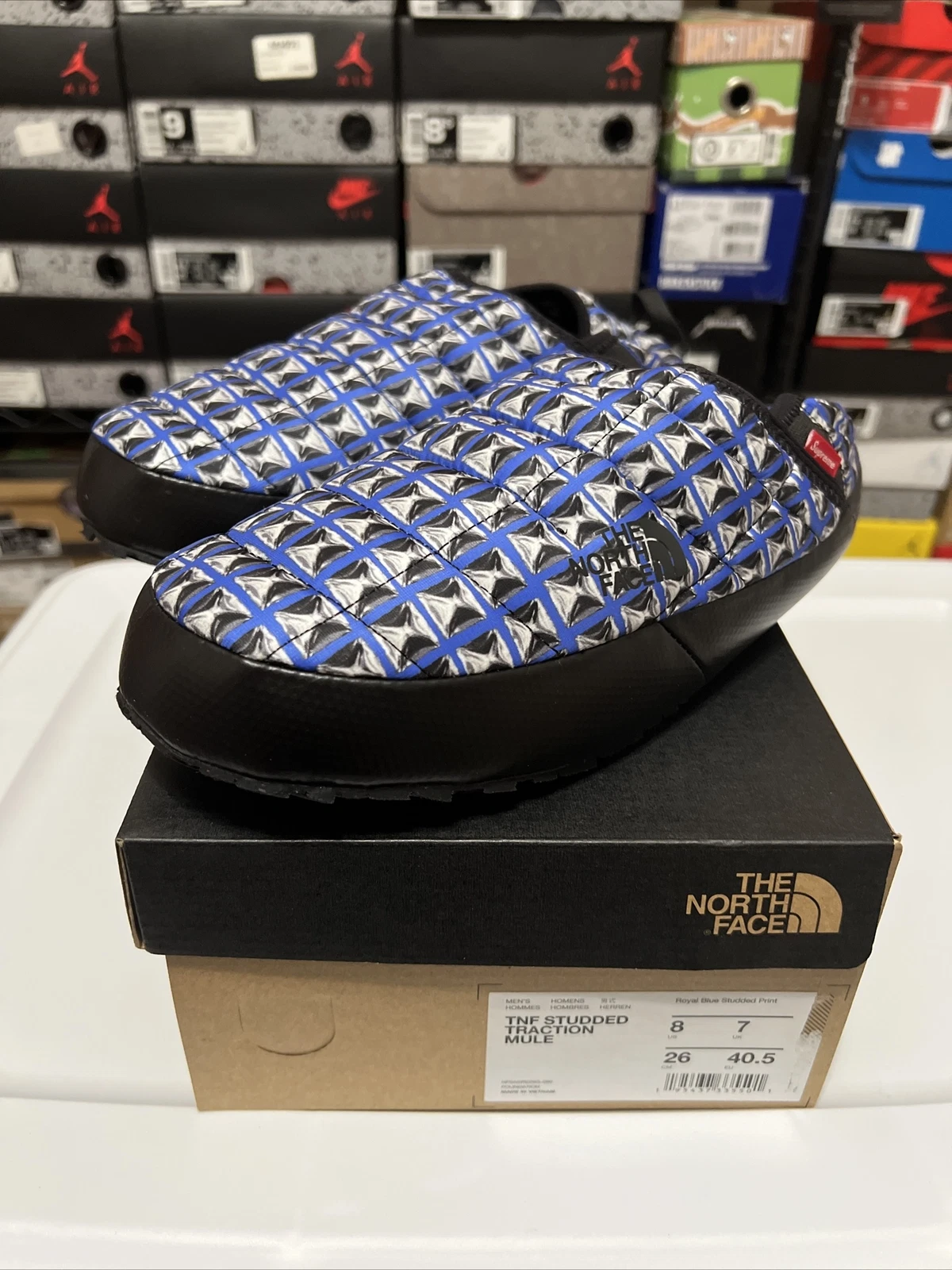 Mule de traction cloutée Supreme The North Face taille 8 bleu SS21 TNF DS NEUF DANS SA BOÎTE 2021