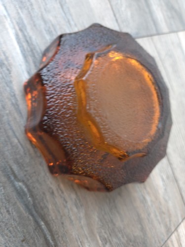 Vintage Amberina Glas Dickschliff Retro Deko Barware Aschenbecher - Bild 3 von 4