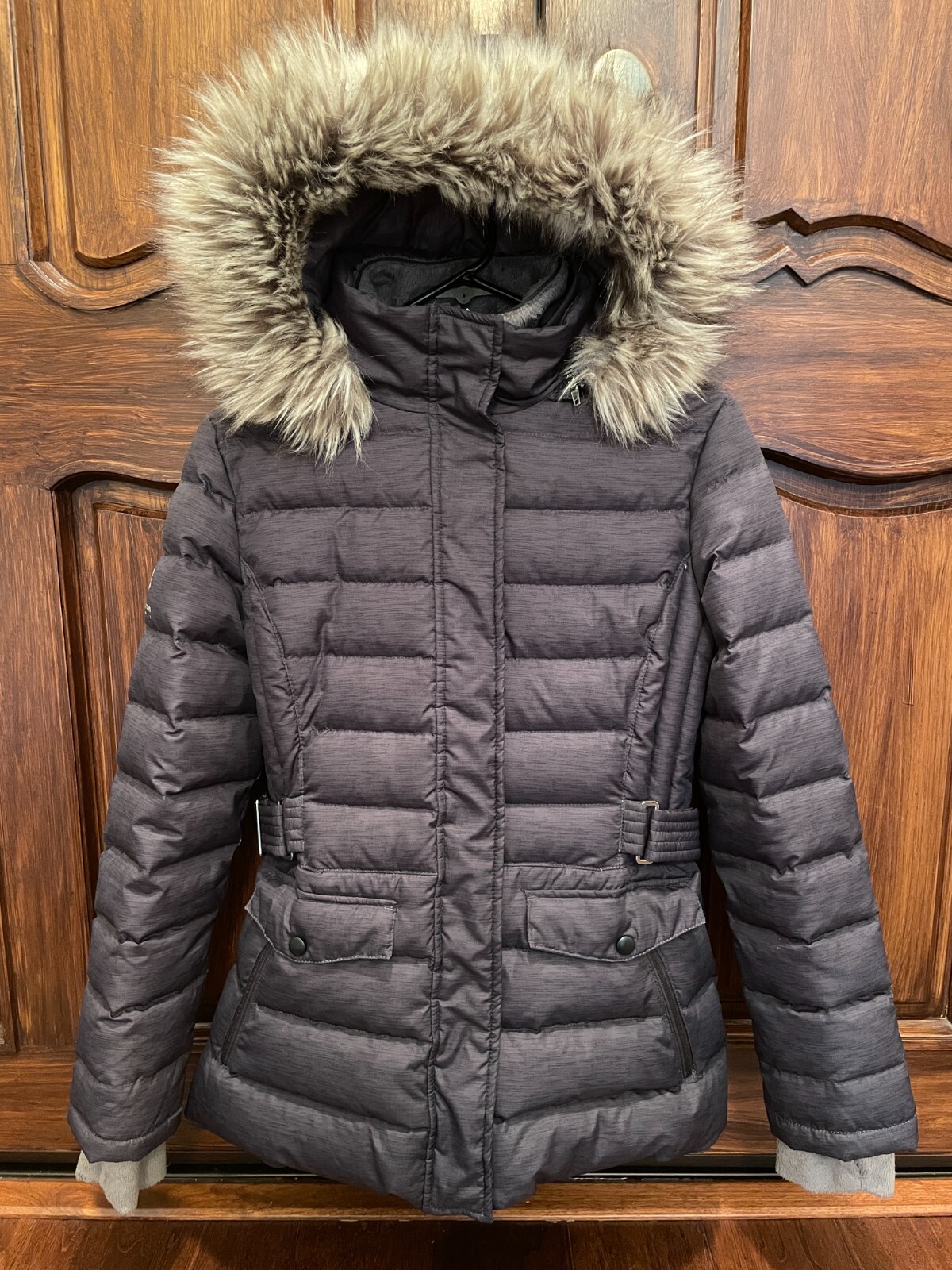 women's free country power down hooded puffer jacket