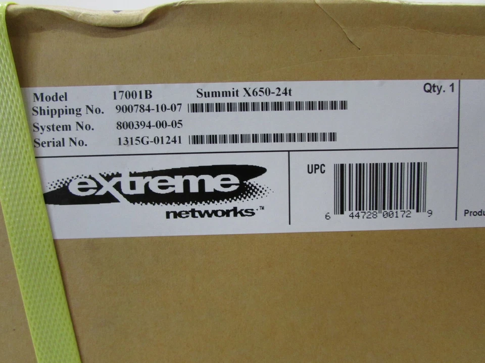 New! Extreme Networks X650-24t Summit 17001B 24 Port 10GBe Gigabit Switch - Image 2 of 2