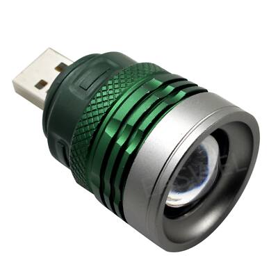 Mini 3 Modi LED USB Lade Taschenlampe Handlicht Zoomable Lampe Aluminium