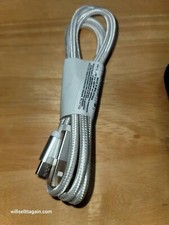 USB TO USB- C Sync Charging Fabric Cable 3 ft - White