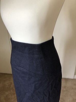 Jupe Bleu Marine Blumarine - Taille 8 (IT40) - Laine - Coupe Droite/Crayon - Occasion Très Bon État