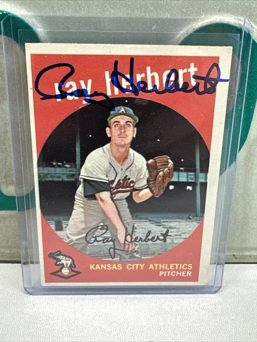 1959 Topps Autograph Ray Herbert On Card Signed Auto Kansas City Athletics #154