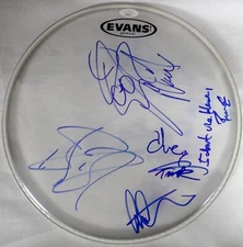 Cheap Trick Signed Evans Drumhead JSA Authenticated 4 Members Rick Nielsen