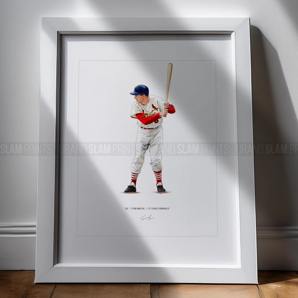 Póster arte impresión 8x10 Stan "The Man" Musial v2 Cardenales de San Luis béisbol Foto 2 de 4