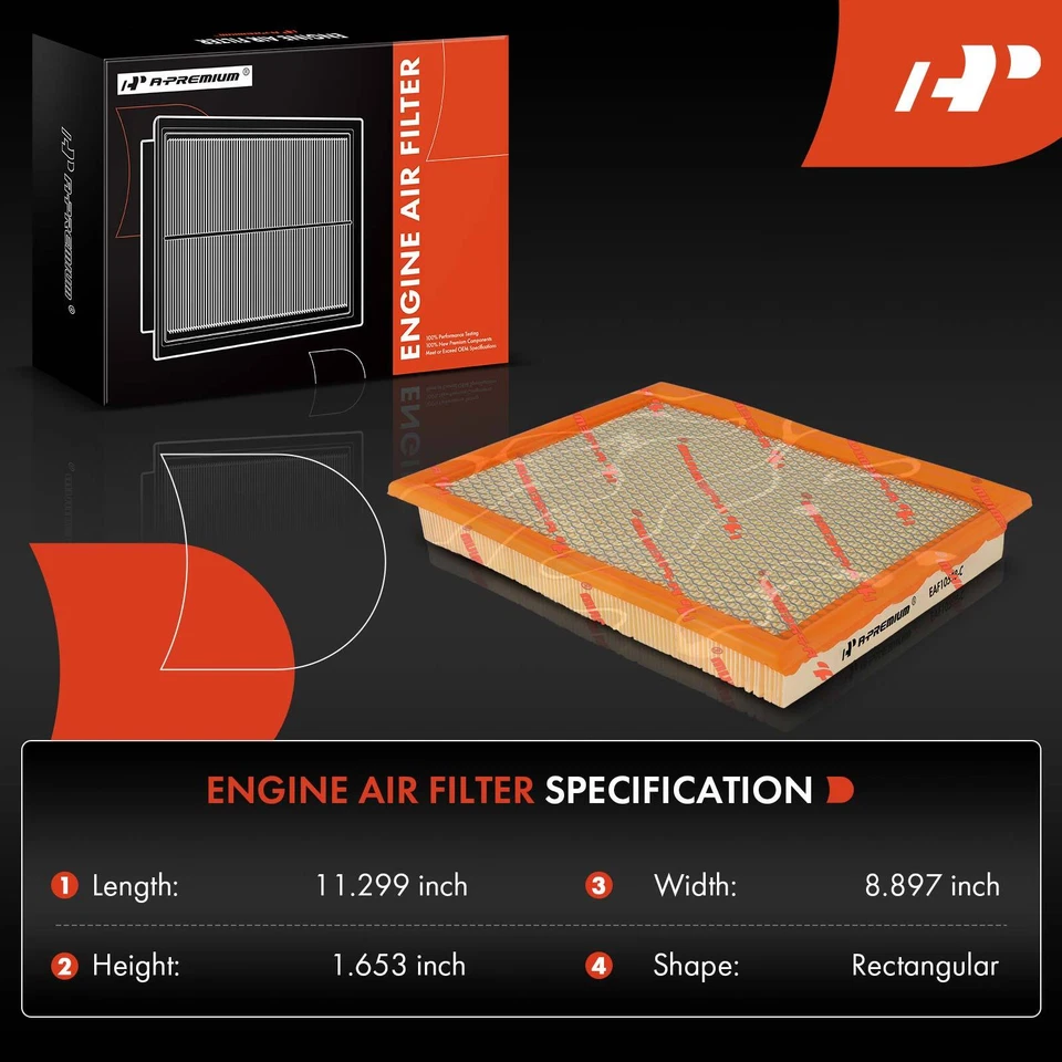 2Pcs Engine Air Filter Flexible Panel for Pontiac GTO 2004 2005 2006 5.7L 6.0L - Image 2 of 4