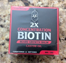 Beard Balm, 2x Concentration Biotin, with Castor Oil 60g / 2oz