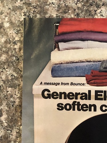 1982 Bounce Fabric Softener Dryer Sheets PRINT AD General Electric Dryer VTG 80s - Picture 2 of 5