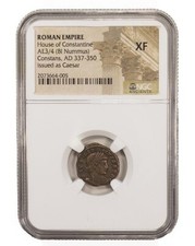NGC XF AE3/4 of Constans AD337-350  EXTREMELY FINE NGC Ancients Certified Bronze
