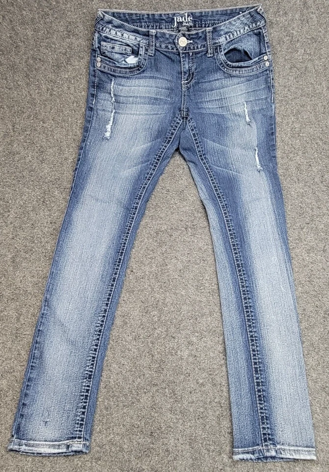 Jeans de jade para mujer 5/6 solapa bolsillo Western Bling bordado Y2K rodeo vaquera Foto 2 de 4