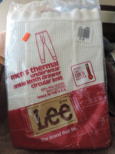 NOS Vintage Lee Men's Thermal Underwear CIRCULAR KNIT ANKLE LENGTH LARGE PANT