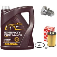 MotoröL Set 5W-40 5 Liter + ÖLfilter + Schraube FüR Seat Ibiza Skoda Vw Caddy