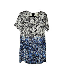 Dalia Womens 2 Shirt Dress Shift Short Sleeve Back Zip White Blue Black Purple