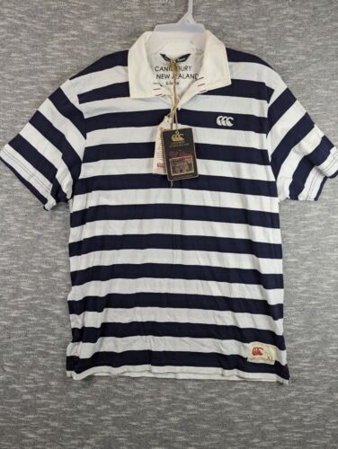 CANTERBURY OF NEW ZEALAND RUGBY POLO WHITE/BLACK SIZE XL “PLAYED IN HEAVEN” VGC