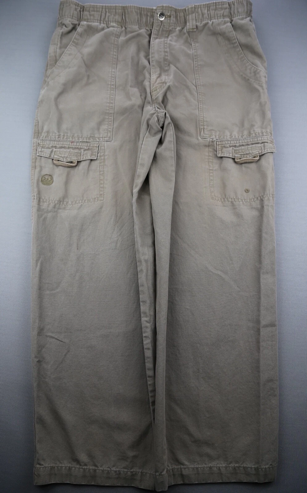 Men's Wrangler Outdoor Canvas Cargo Pants Green Size 36x30 (Msr 37x28)