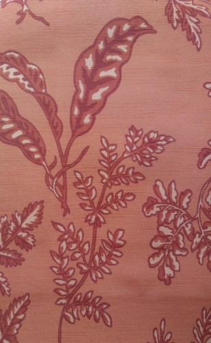 Fabric Sample Brunschwig Fils Woodwardia 16" X 17.5" Leaves Fronds Rust Red - Picture 2 of 6