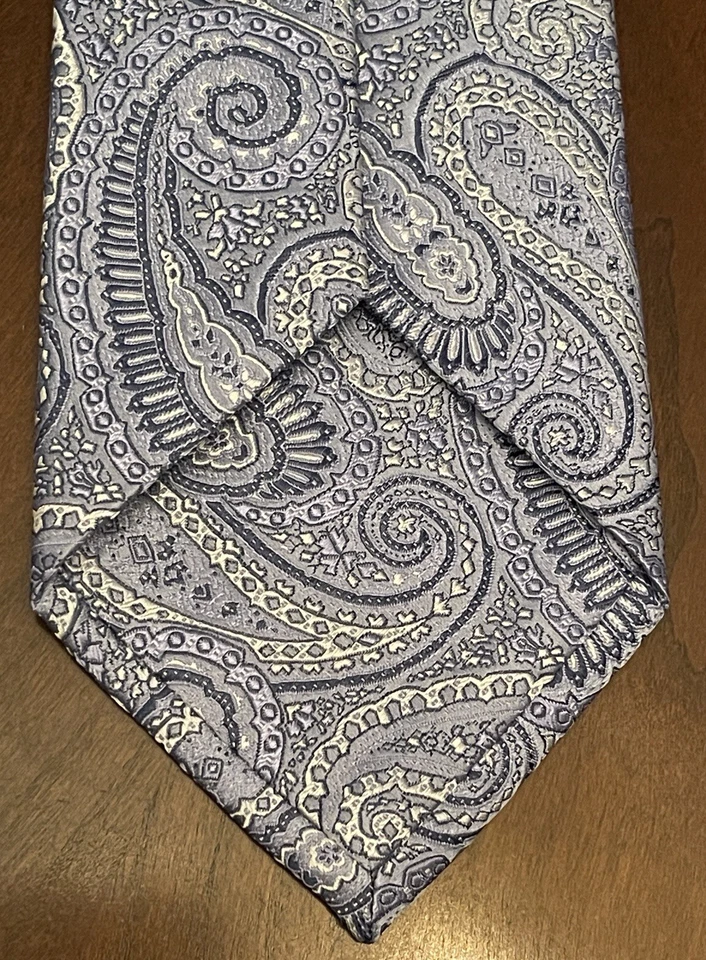 Галстук мужской Tasso Ella синий ручной работы 100% шелк сделано в Китае - Изображение 2 из 4