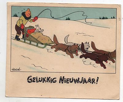 Carte Postale Herge Carte Neige 12 Tintin Tire Par Un Traineau Ebay