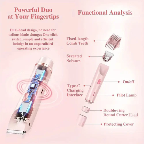 2in1 Dual Head Lady Shaver Electric Razor for Women Private Area Bikini Trimmer - Picture 8 of 20