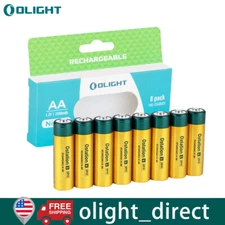 Olight B Pro AA Rechargeable Ni-MH Batteries 8pcs/box, 2100mAh/pc High Capacity