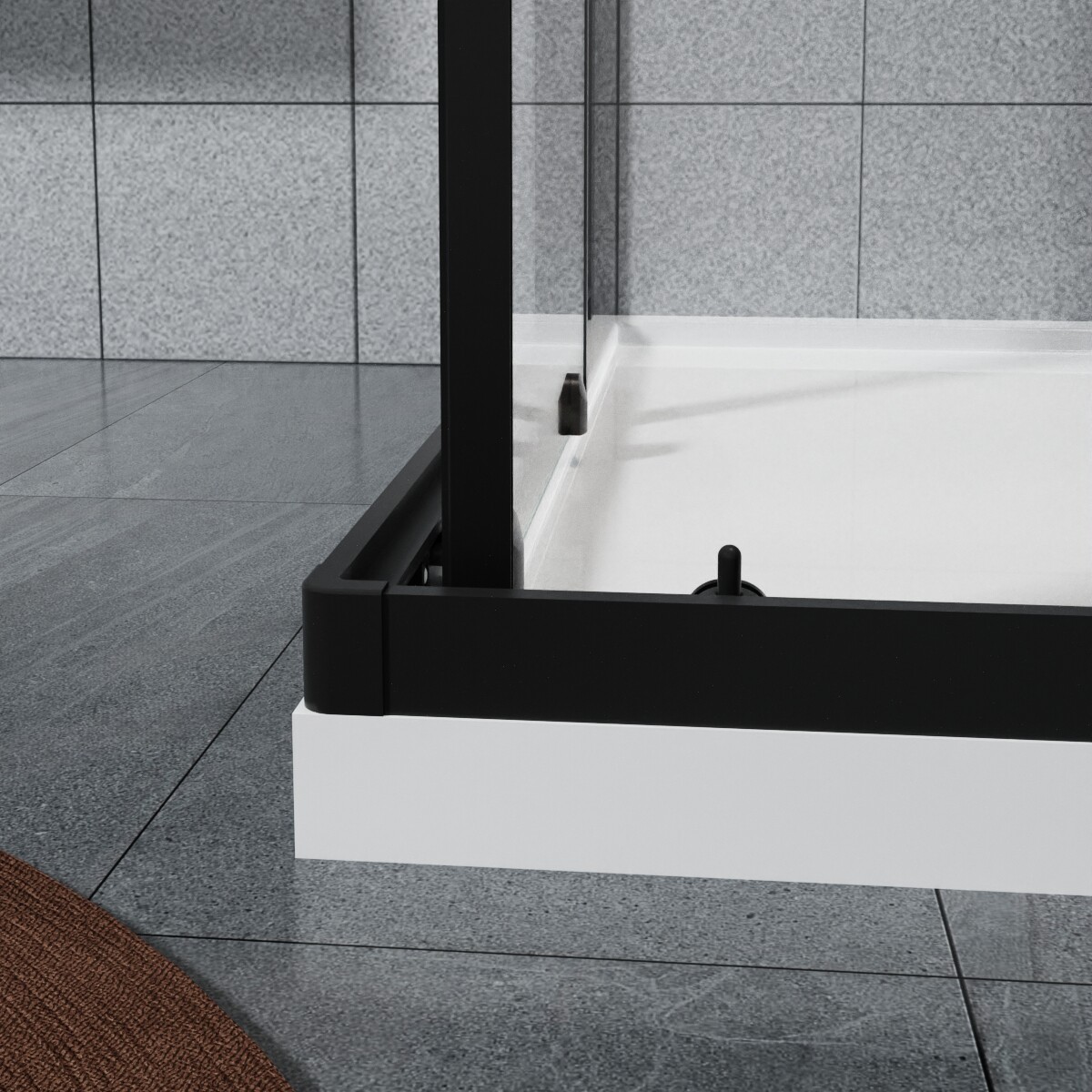 Bathroom Black Frame Shower Enclosure Walk In Cubicle Corner 6mm Glass