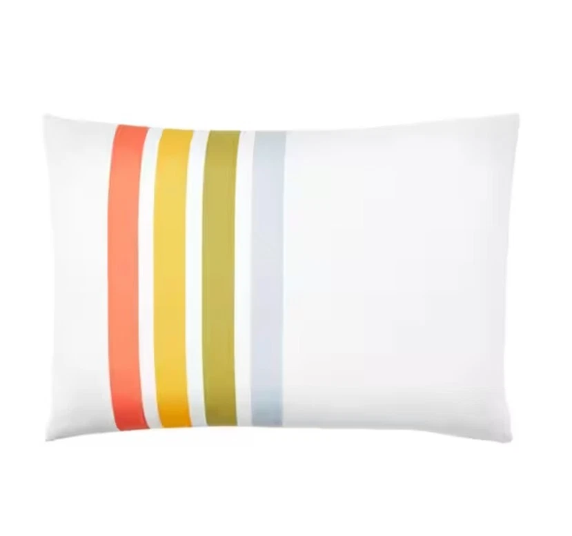 Juego de edredón de microfibra completo/queen a rayas retro multicolor de 3 piezas. Foto 4 de 4