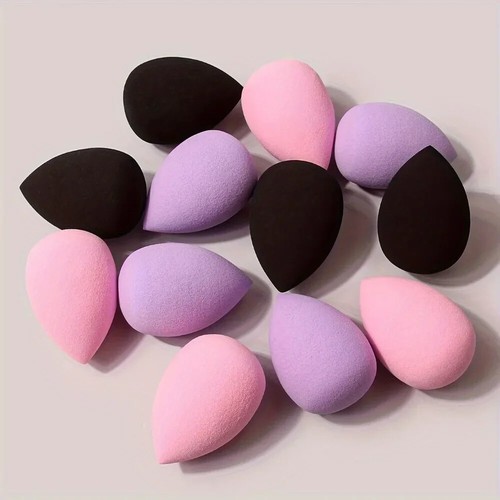 Esponja de maquillaje multicolor 12 piezas belleza huevo cosmético soplo base suave - Imagen 19 de 29