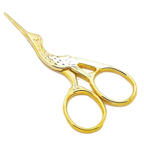 Ciseaux de Broderie Cigogne traditionnels Métal Doré Couturière 9 cm NEUF