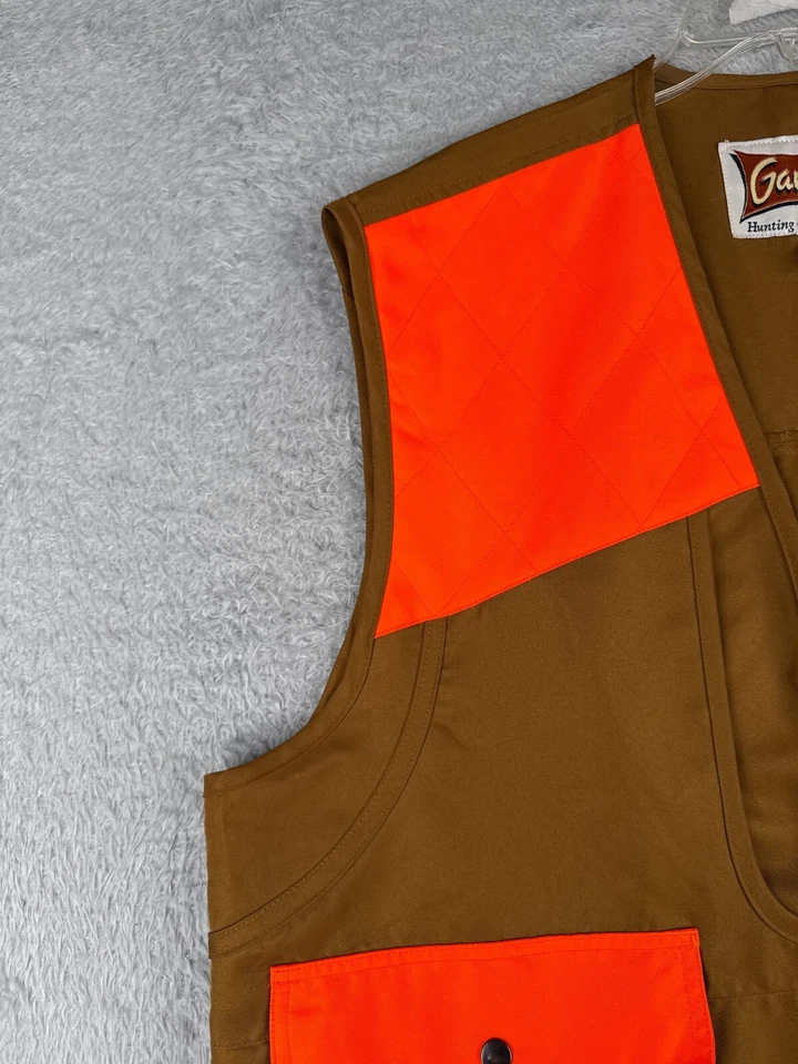 Gamehide Vest Adult Extra Large Brown Twill Fabric Hunting Shooting Blaze Orange - Image 3 of 4