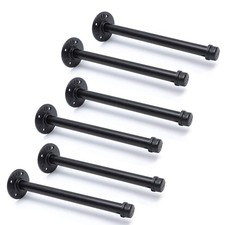 3/4" Industrial Black Iron Pipe Shelf Brackets Rustic Wall Mounted DIY Shelving