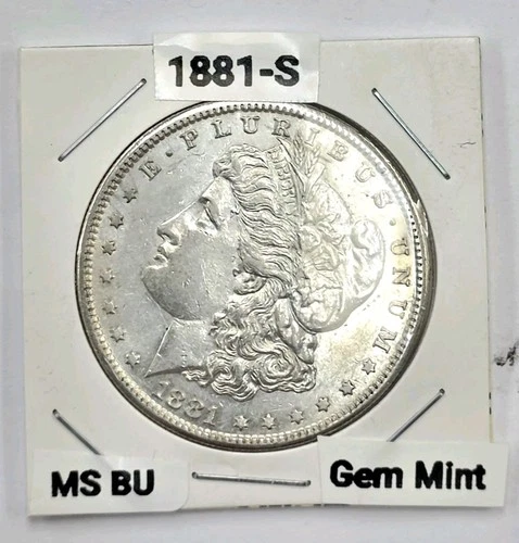 1881-S $1 Morgan Silver Dollar. MS BU Gem Mint