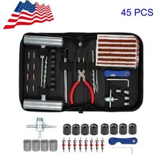 45 Pcs Tire Repair Kit With T-handle Tools For Tubeless Tire Emergency Puncture