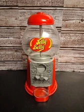 Jelly Belly Gumball Machine Coin Operated Glass & Metal Candy Dispenser 12 In