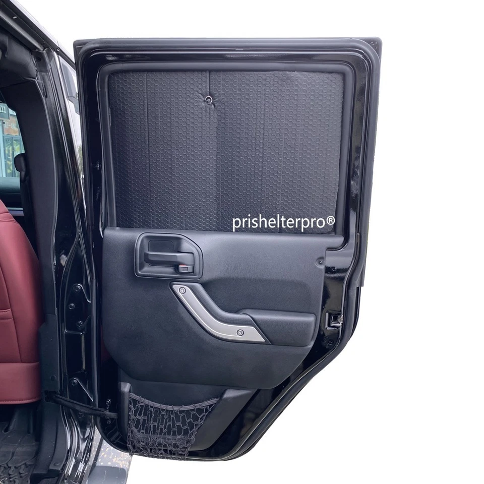 Parasol de privacidad apto para Jeep Wrangler 2007-2017 4 puertas ventana lateral negro plateado Foto 4 de 4