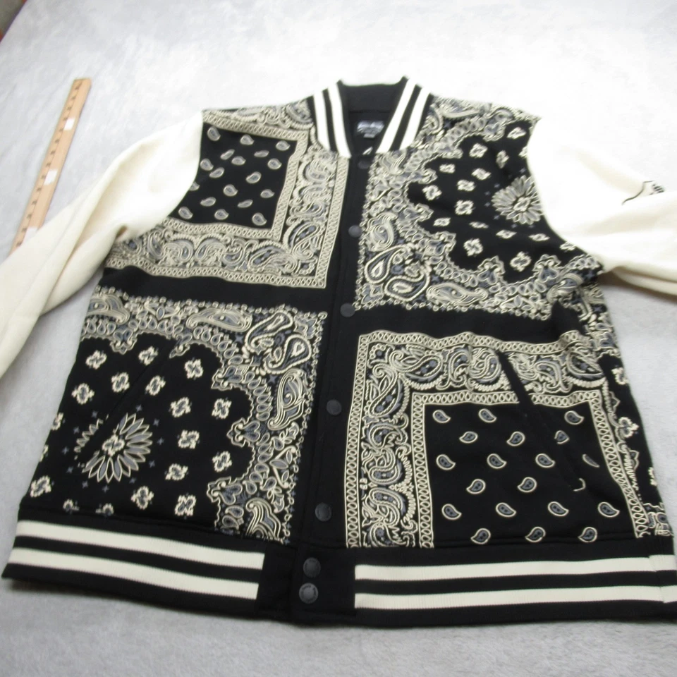 Dogg Supply by Snoop Dogg Jacket Mens 2XL Black Bandana Paisley Soft Fleece - Image 3 of 4