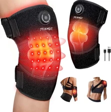 feangli Red Light Therapy for Knee, Heated Knee Brace for Pain Relief, Cordle