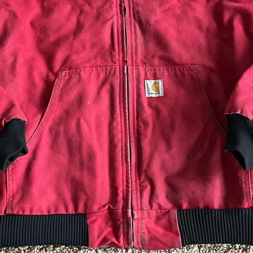 Vintage Carhartt J140 Kapuzenjacke dunkelrot Colorway Herren Größe Large hergestellt in den USA - Bild 3 von 10