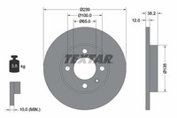 2X Textar Bremsscheibe 92010603 FüR Audi Seat VW
