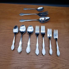 Oneida 1881 Rogers Summer Mist / Autumn Glow Lot of 39 Stainless Flatware Piece