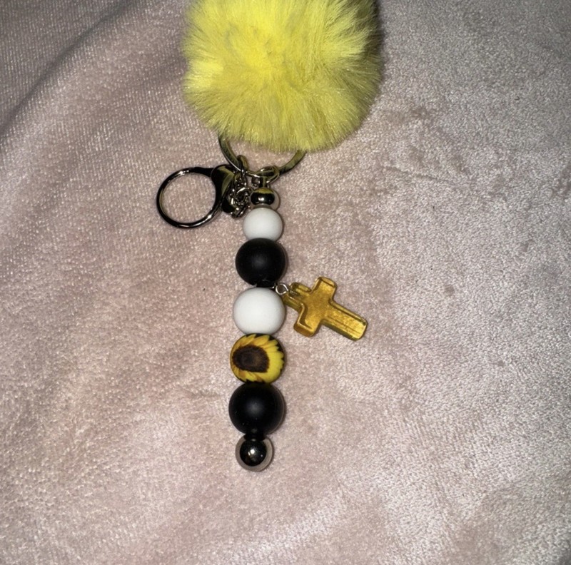 Handmade Keychain With Silicone Beads And More