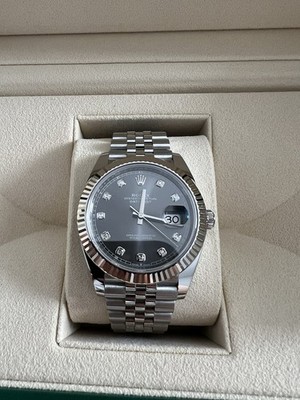 Rolex Datejust 41 Dark Rhodium 126334 Jubilee Stahl Weißgold (Full Set)