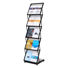Foldable Magazine Display Rack 5 Layers Brochure Stand Catalog Literature