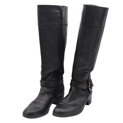 Bandolino Boots Womens Size 7M Black Leather Upper Knee High