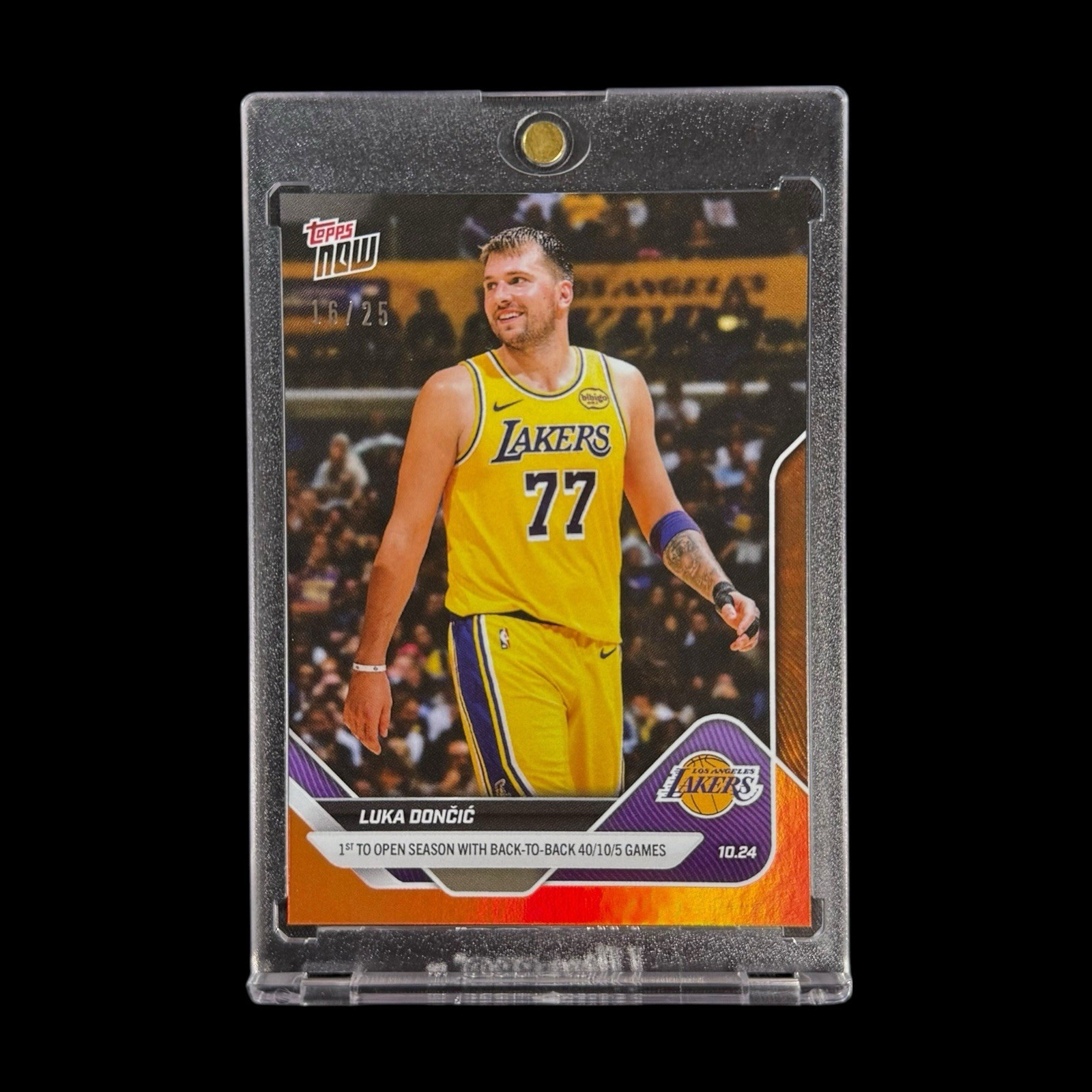 2025-25 Topps Now NBA #24 Luka Doncic ORANGE Foil /25 Lakers